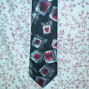 Oscar De la Renta Studio Black Red White Boxes TIe